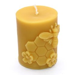 Bee Large Hex Pillar Candle